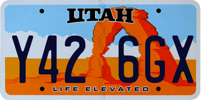 UT license plate Y426GX