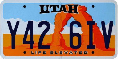 UT license plate Y426IV