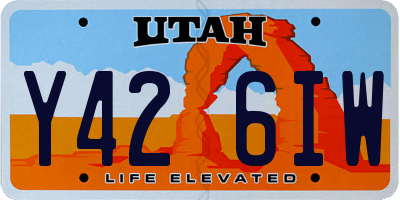 UT license plate Y426IW