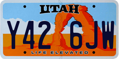 UT license plate Y426JW