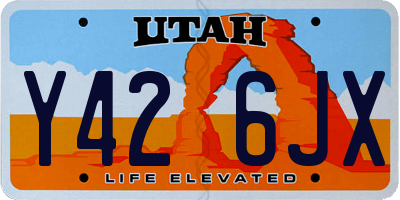 UT license plate Y426JX