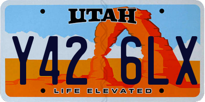 UT license plate Y426LX