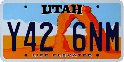 UT license plate Y426NM