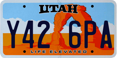 UT license plate Y426PA