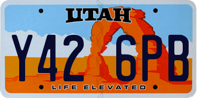 UT license plate Y426PB