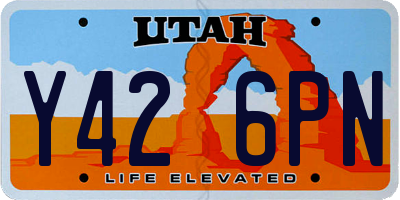 UT license plate Y426PN