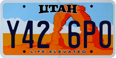 UT license plate Y426PO