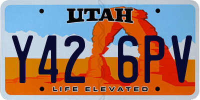 UT license plate Y426PV