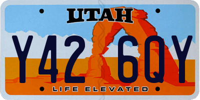 UT license plate Y426QY