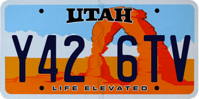 UT license plate Y426TV