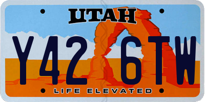 UT license plate Y426TW