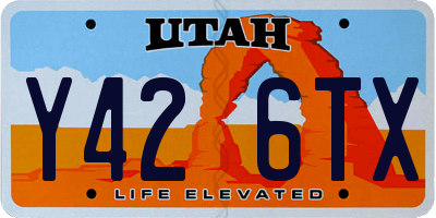 UT license plate Y426TX