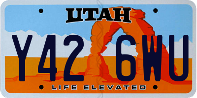 UT license plate Y426WU