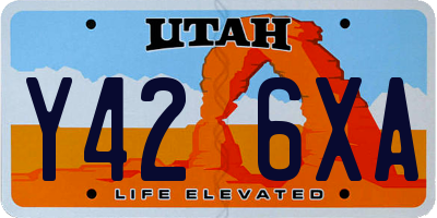 UT license plate Y426XA