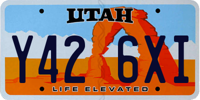 UT license plate Y426XI