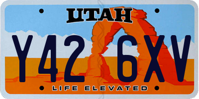 UT license plate Y426XV