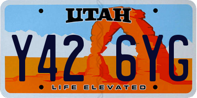 UT license plate Y426YG