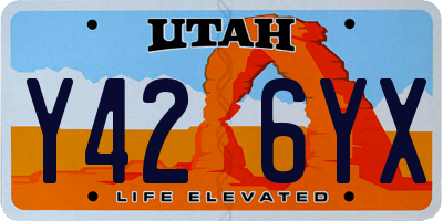 UT license plate Y426YX