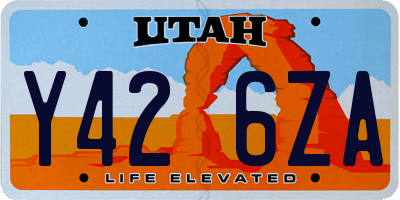 UT license plate Y426ZA