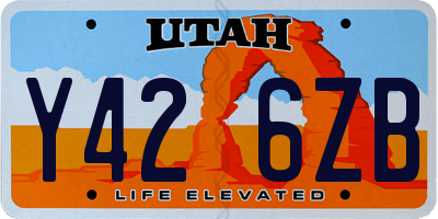 UT license plate Y426ZB