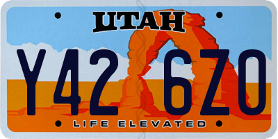 UT license plate Y426ZO