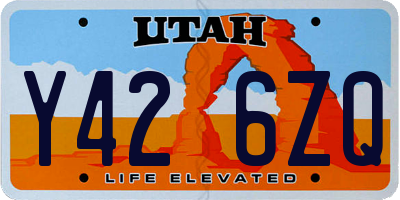 UT license plate Y426ZQ