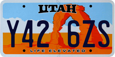 UT license plate Y426ZS