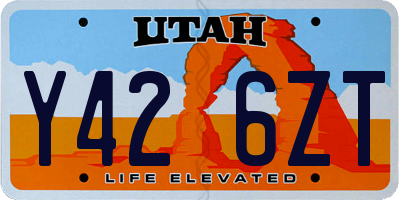 UT license plate Y426ZT