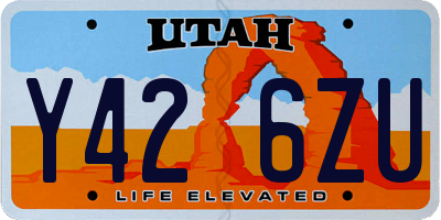 UT license plate Y426ZU