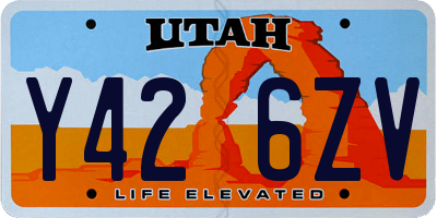 UT license plate Y426ZV