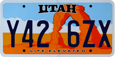 UT license plate Y426ZX