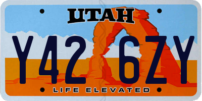 UT license plate Y426ZY