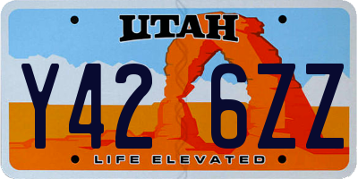UT license plate Y426ZZ