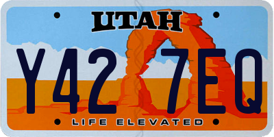 UT license plate Y427EQ