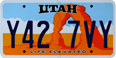 UT license plate Y427VY