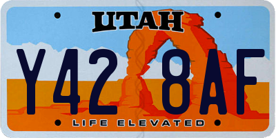 UT license plate Y428AF