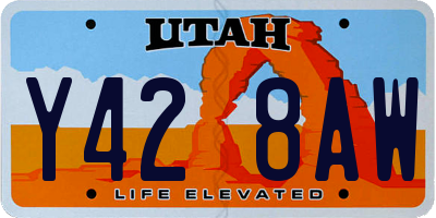 UT license plate Y428AW