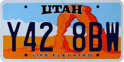UT license plate Y428BW
