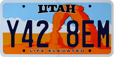 UT license plate Y428EM