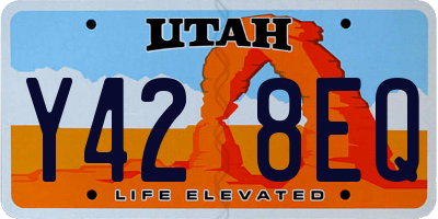 UT license plate Y428EQ