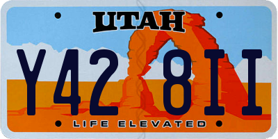 UT license plate Y428II
