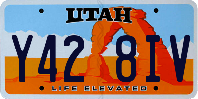 UT license plate Y428IV