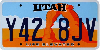 UT license plate Y428JV