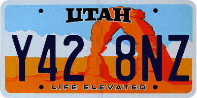 UT license plate Y428NZ
