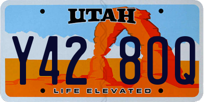 UT license plate Y428OQ