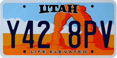 UT license plate Y428PV