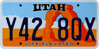 UT license plate Y428QX