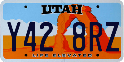UT license plate Y428RZ