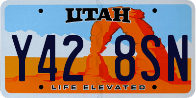 UT license plate Y428SN