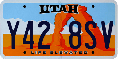 UT license plate Y428SV